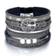 thumbnail image 1 of Pulseras de Cuero con perlas y dijes del árbol de la vida azul, 1 of 5