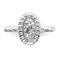 thumbnail image 4 of 925 Sterling Silver Stackable Expressions Rhodium-plated Oval Ring Size: 7; for Adults and Teens; for Women and Men, 4 of 5