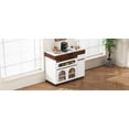 thumbnail image 3 of TREXM Extendable Dining Table - Walnut & Creamy White Kitchen Island with Storage, 3 of 8