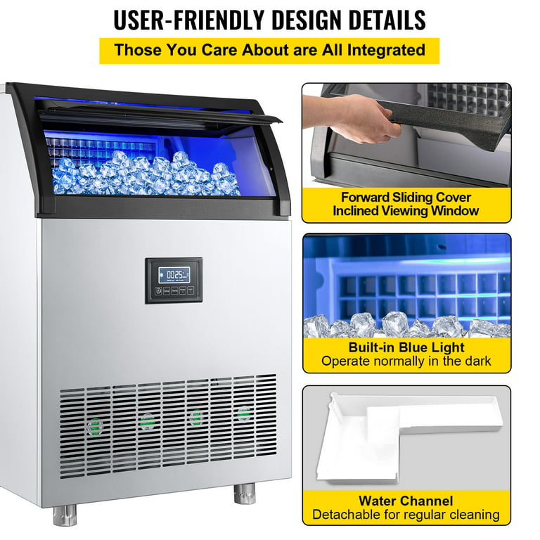 BENTISM New Commercial Ice Maker Auto Clear Cube Ice Making Machine 90-100  lbs 110V 