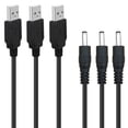 thumbnail image 1 of 3Pack 6FT 5V DC Power Cord USB to DC 3.5mm x 1.35mm Barrel Jack Adapter Connector Charging Cable Plug, 1 of 5