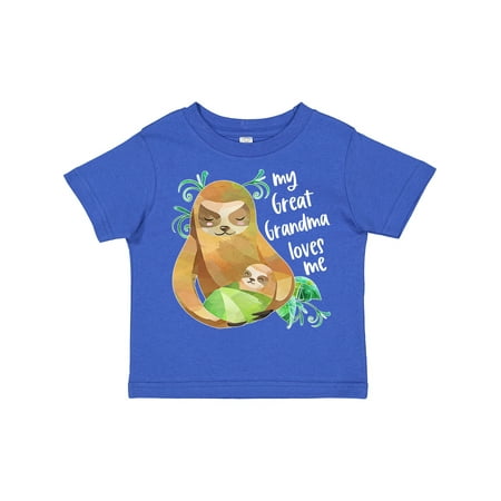 

Inktastic My Great Grandma Loves Me Cute Sloth and Baby Gift Toddler Boy or Toddler Girl T-Shirt
