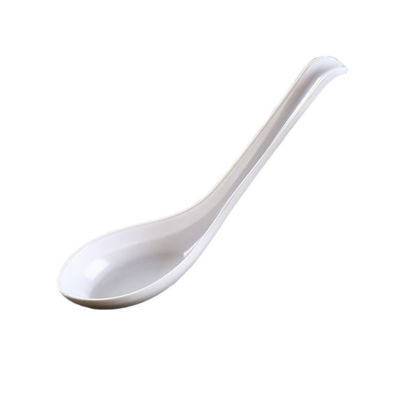 FACEGA 6Pcs Soup Spoons,Colorful Melamine Spoons Silverware,Strong and Durable Spoon Set,White