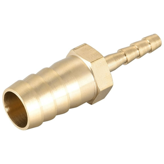 Unique Bargains Hose ID Brass Reducer Barb Hose Fitting Straight Connector Coupler Tubing Adapter 0.16" to 0.47" Gold