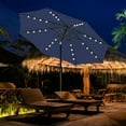 thumbnail image 7 of Simple Deluxe 9' Solar 32 LED Lighted Patio Umbrella Outdoor Table Market Umbrellas with Push Button Tilt/Crank for Garden, Deck, Backyard and Pool, Dark Blue, 7 of 7