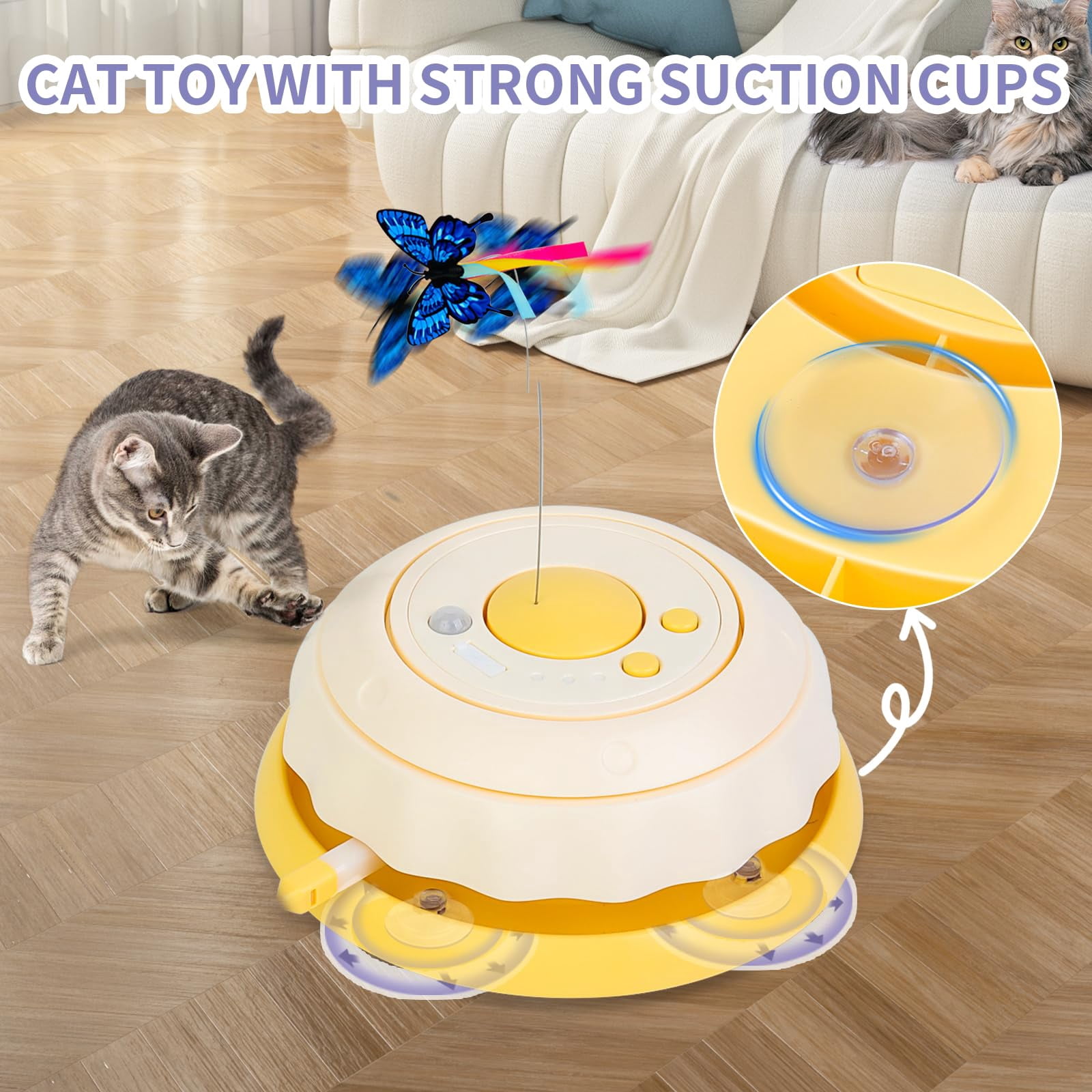 Rechargeable Cat Toys And Seek Game Interactive For Indoor Cats Moving Wand Touch Activated Enrichment Bored Adult Cats(pink)
