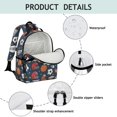 thumbnail image 4 of Football and Basketball Navy Pattern Cute School Backpack Bag for School with Padded Back and Adjustable Shoulder Straps 15.25"x11.5"x5.25", 4 of 5