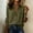 *Army Green, variant on Women's Long Sleeve Button Shirt with Pockets,Notch Collar Casual Blouse Army Green,Womens Plus XL