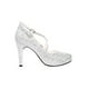 thumbnail image 2 of Zapatillas Tacones Vestir Leon Mujer Dama Plata Textil 9702, 2 of 3