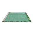 thumbnail image 2 of Ahgly Company Machine Washable Indoor Square Abstract Turquoise Blue Modern Area Rugs, 7' Square, 2 of 4