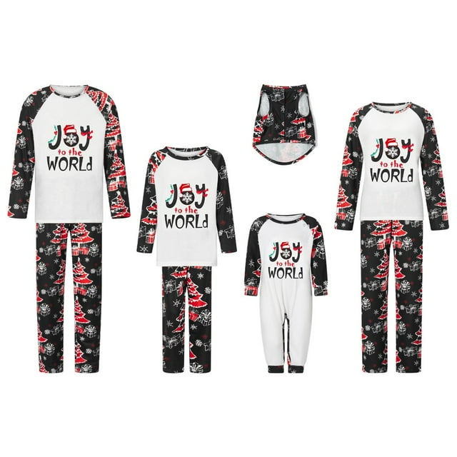 Christmas Family Pajamas Set Reindeer Pattern Tops And Pants