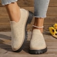 thumbnail image 2 of Rokment Women's Glitter Rhinestones Platform Walking Shoes Comfortable Slip on Socks Chunky Mid Heel Oxfords Casual Dress Fashion Sneakers Khaki Size 7.5, 2 of 7