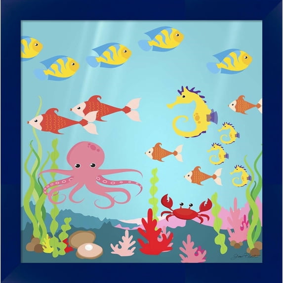 Great Art Now Under The Sea I by Jean Plout, Framed Wall Art, 14W x 14H