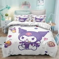 thumbnail image 6 of Sanrio Kuromi Bedding Set Cartoon Anime Kuromi Melody Quilt Duvet Cover Pillowcase Kid Girls Gothic Bed Set Twin Queen King Size, 6 of 10
