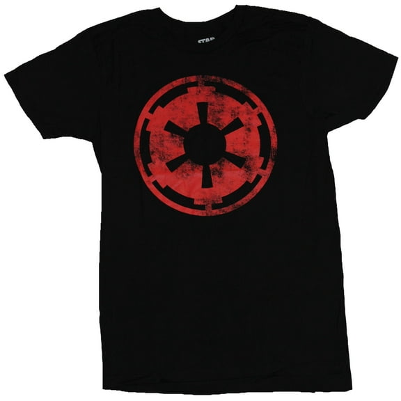 Star Wars Mens T-shirt - Distressed Red Empire Logo Image (Small)