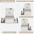 thumbnail image 5 of ChaoLink Twin Bed Frame for Kids, Upholstered Platform Bed with 2 Large Storage Drawer and Bookcase Headboard, Noise-Free, Easy Assembly, No Box Spring Needed, 5 of 6