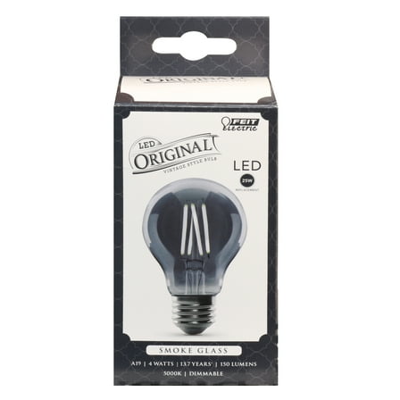 Feit Electric Vintage LED 4 Watts (25 Watts Equivalent) Daylight Light Bulb, AT19, E26, Dimmable