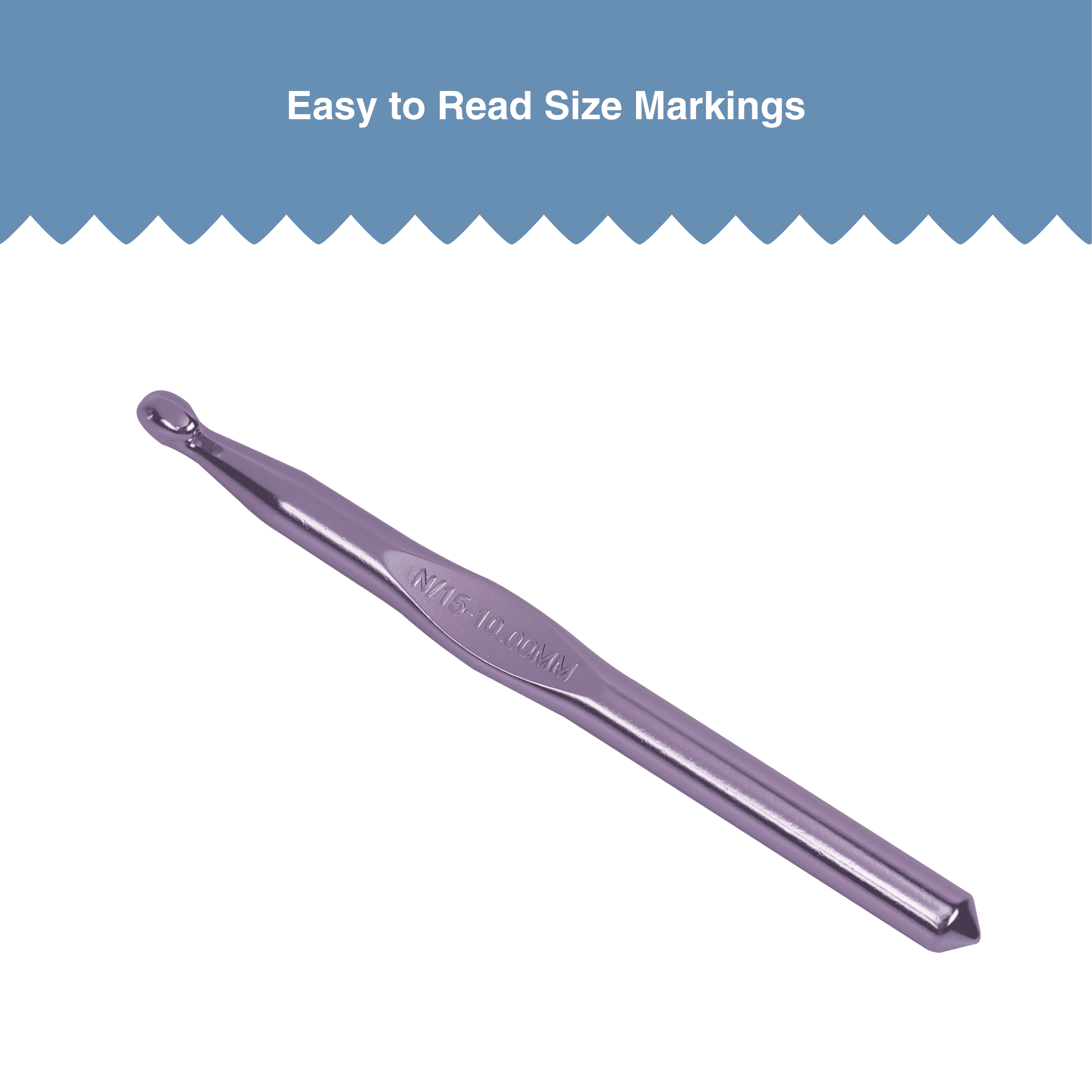 Hello Hobby Aluminum Crochet Hook, Size N, 10 mm