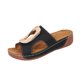 thumbnail image 1 of Mujeres Zapatillas de Verano Moda Casual Color Sólido Pescado Boca Gruesa Cuña Inferior, 1 of 8