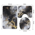 thumbnail image 3 of Black White Gold Marble Pattern Bathroom Rugs Sets 3 Piece,Toilet Cover Set,Absorbent Non Slip Bathroom Mats Sets with U-Shaped Contour Rug Toilet Rug Set, 3 of 5