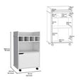 thumbnail image 5 of Sims 35" H Bar Cart with Two Shelves four Wine Cubbies and One Cabinet,White, 5 of 6