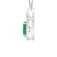 thumbnail image 2 of ANGARA Natural Vintage Style Emerald Pendant with Diamond Halo in 14K White Gold for Women (Size-6x4mm) | May Birthstone, Birthday, Anniversary, Jewelry Gift for Women | Natural Emerald Necklace, 2 of 8