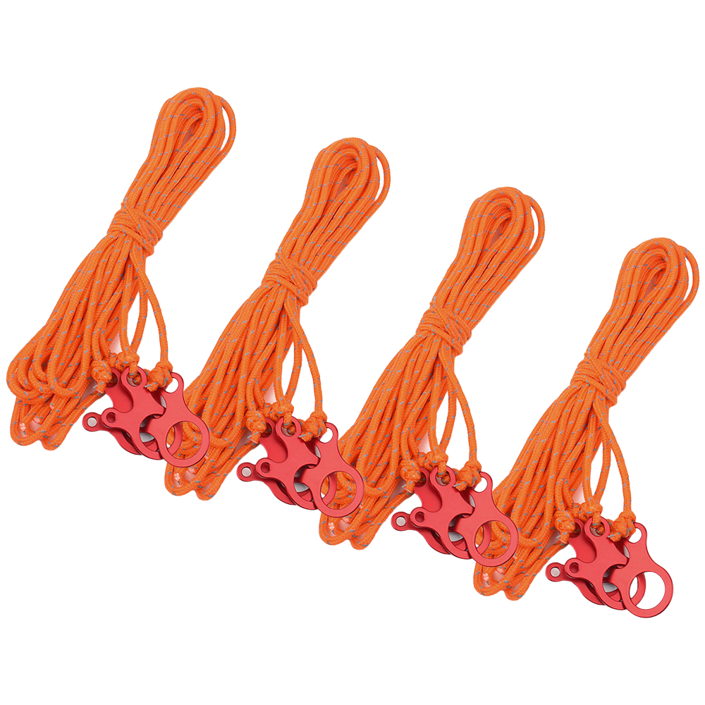 4pcs Reflective Guyline Tent Rope Camping Cord Paracord with Tensioner