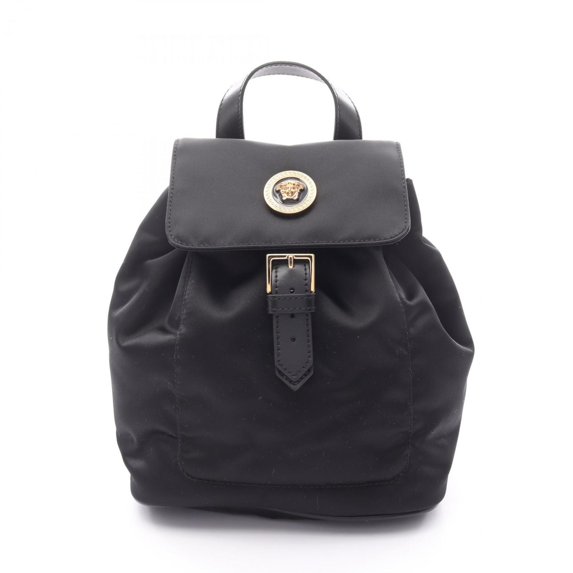 Pre-Owned Versace Medusa Rucksack, Nylon and Leather, Women's, Black (Good)