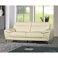thumbnail image 1 of Cortesi Home  Phoenix Genuine Leather Sofa, Cream 80", 1 of 7