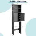 thumbnail image 6 of Walsunny Over the Toilet Storage Cabinets Wood Bathroom Organizer Shelf Rack Space Saver with 2 Doors 4 Shelves Anti-Tip Device Gray, 6 of 7
