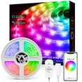 thumbnail image 1 of Led Strip Lights, Smart WiFi RGB LED Lights with 16 Million Colors, Music Sync, Voice/App Control and Works with Alexa and Google Home, 16.4FT Color Changing LED Lights Strip for Party and Christmas, 1 of 8