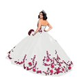 thumbnail image 1 of Embroidered Sweet 16 Dresses Ball Gown Prom Strapless Graduation Dress High School Ivory 2, 1 of 2