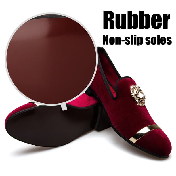 SIZE 11 Black Suede w/ Red Inside Slip-On Jitai Italian Shoes In The Box JITAI Mens Dress Tuxedo Shoes for Men Slip-on Loafers Red  main image 2