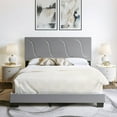 thumbnail image 5 of Boyd Sleep Brussels Faux Leather King Platform Bed Frame and Headboard, Grey, 5 of 7