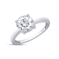 thumbnail image 3 of 1.89 CT 7.5MM Round Cut Lab Created Moissanite Diamond Engagement Wedding Solitaire Ring with Band 14K White Gold Over Sterling Silver (1.89 Cttw)- 6.5, 3 of 7