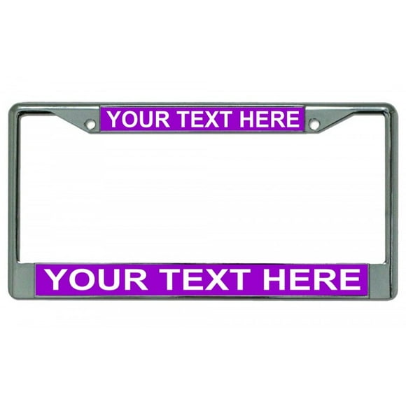 Custom Personalized Purple Background Chrome Frame