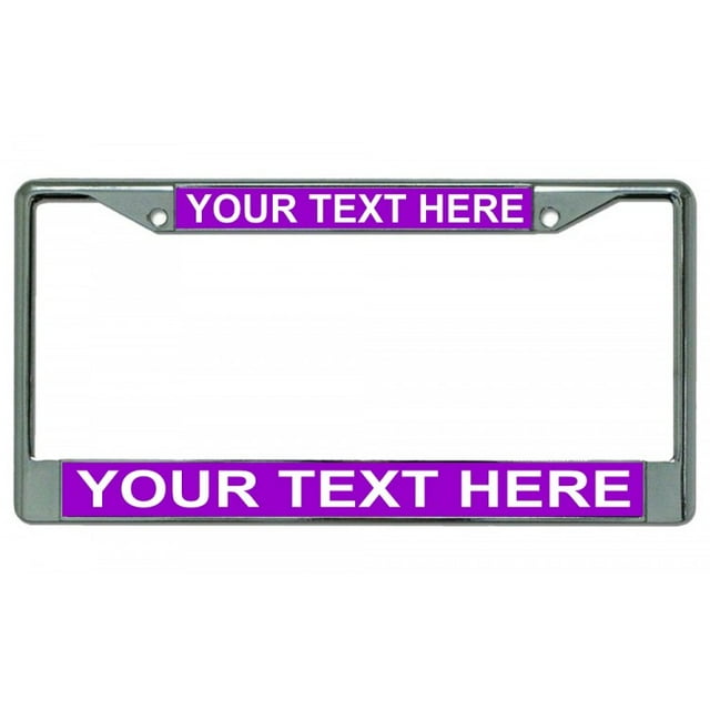 Custom Personalized Purple Background Chrome Frame