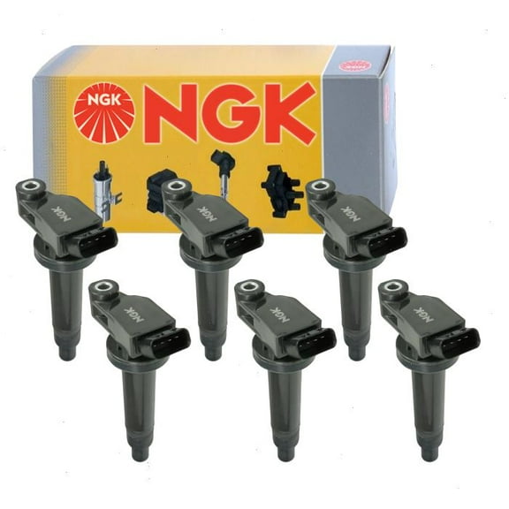 6 pc NGK Ignition Coil compatible with Lexus ES300 3.0L V6 2002-2003 (Full Shop Pack)