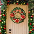 thumbnail image 7 of 16.5 Inch Artificial Christmas Wreath with Bow - Pine Garland Wreath with Red Berries for Front Door Window Holiday Decorations, 7 of 7