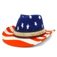 thumbnail image 5 of Unisex Painted USA Flag Star Studded Patriotic Cowboy Western Hat, 5 of 7