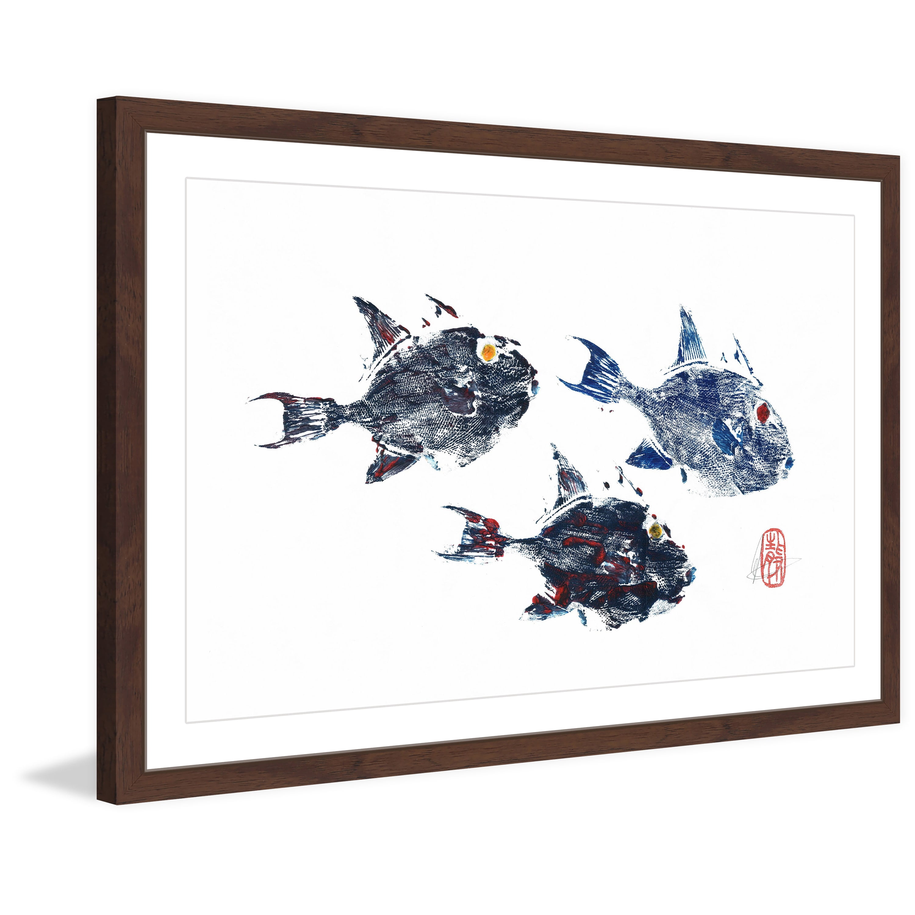"Small Trigger Fish" Framed Painting Print