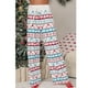 thumbnail image 4 of Pantalones con cordón y estampado navideño para mujer, elegantes, elásticos, de pierna larga y ancha, pantalones casuales para fiesta de Navidad No.34 Blue Deer XXL, 4 of 8