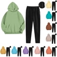 thumbnail image 1 of Yuyuzo Sweatsuits for Women 2 Piece Color Block Tracksuits Fleece Lined Comfy Loungewear Matching Lounge Sets, 1 of 7