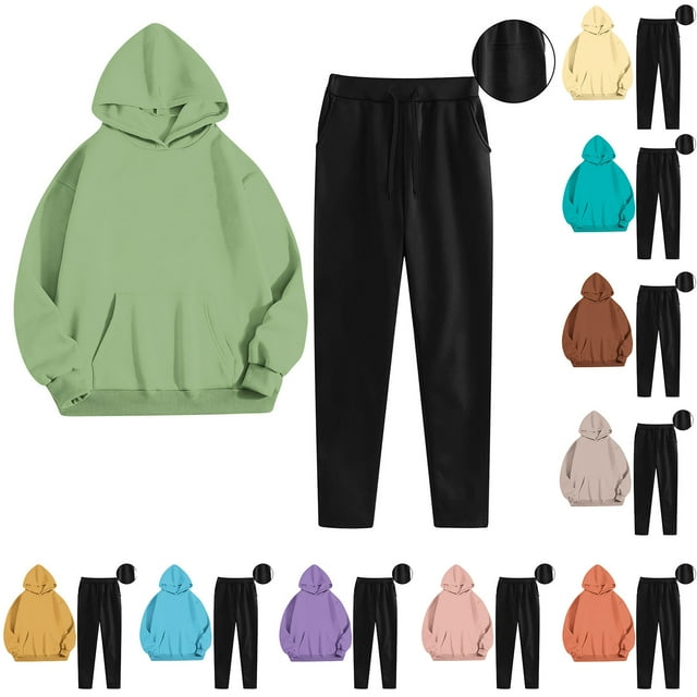 Yuyuzo Sweatsuits for Women 2 Piece Color Block Tracksuits Fleece Lined Comfy Loungewear Matching Lounge Sets