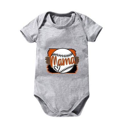 

Stamzod Baby Boys Girl Bodysuit Comfortable Mother s Day Baseball Print Short Sleeve Romper Jumpsuit