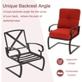 thumbnail image 2 of SUNCROWN 3-Piece Patio Furniture Outdoor Bistro Set Spring Metal Lounge Cushioned Chairs and Round Cafe Table, Red, 2 of 6