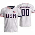 thumbnail image 2 of Zimjoy USA Soccer Jersey Men Custom Name Number Short Sleeve Personalized USA Jersey Shirts Patriotic Flag Football Fan Match Sports Shirt Beige XL, 2 of 4