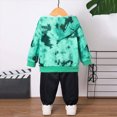 thumbnail image 3 of HCNTES Toddler Boy Winter Outfit Trendy Hooded Truck Tie Dye Long Sleeved Shirt Long Pants 2-Piece Set for Car Themed Parties and Outdoor Playdates 6 9 12 18 24 Months 2T 3T, 3 of 7