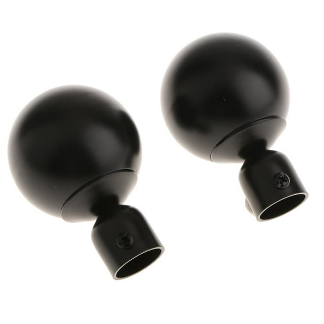 veasfak Support Mural pour Tringle à Rideau 22mm, Embouts de Tringle à Rideaux 5 Type 3 - Type 3 - Noir