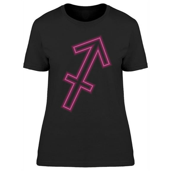 Sagittarius Zodiac Symbol Neon T-Shirt Women -Image by Shutterstock, Female Small